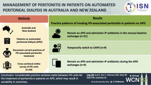 Management of peritonitis in patients on automated peritoneal dialysis in Australia and New Zealand