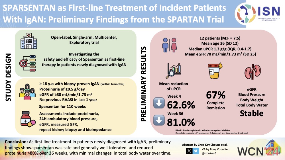 SPARSENTAN as First-line Treatment of Incident Patients With IgAN: Preliminary Findings from the SPARTAN Trial