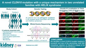 A Novel Claudin-10 Mutation with a Unique Mechanism in Two Unrelated Families with HELIX Syndrome